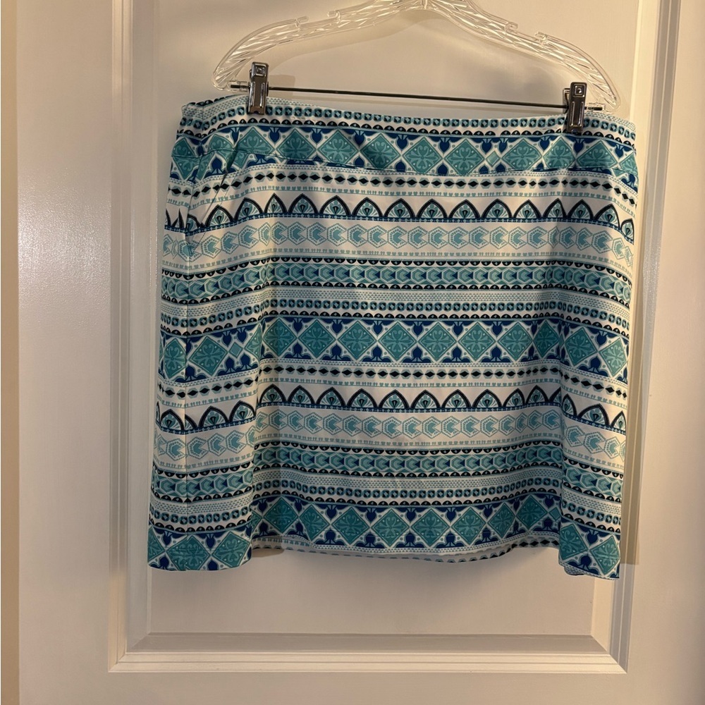 Coral Bay Blue & White Geometric Print Women’s Skort Sz XL petite